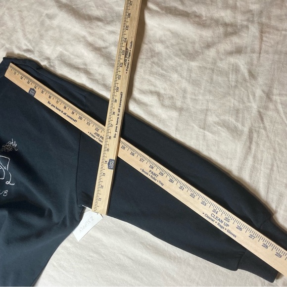 Z Supply Wine & Cheese Club Embroidered Black Oversized Sweatshirt - Picture 7 of 13